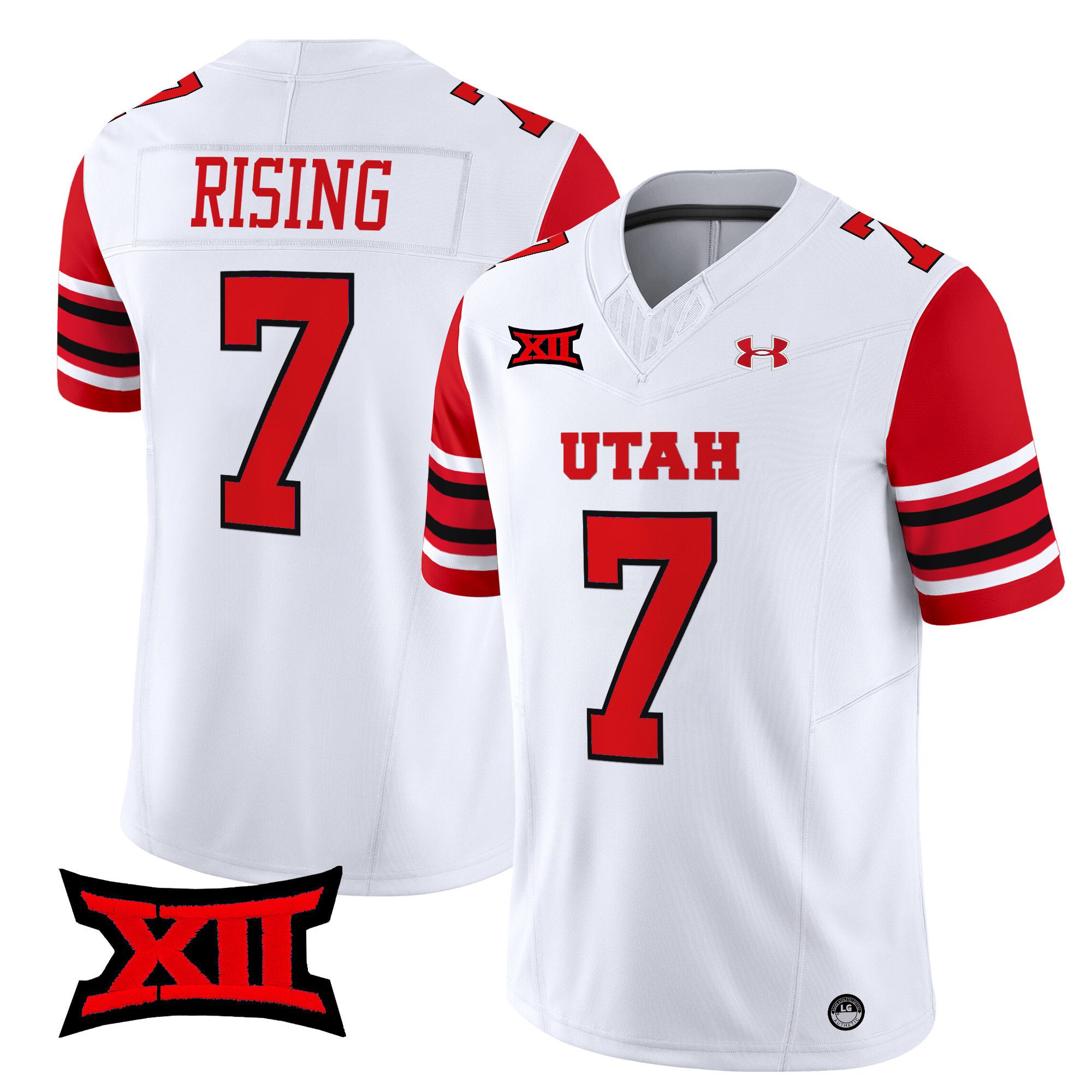 Men Utah Utes #7 Rising White 2024 Vapor Limited NCAA Jersey